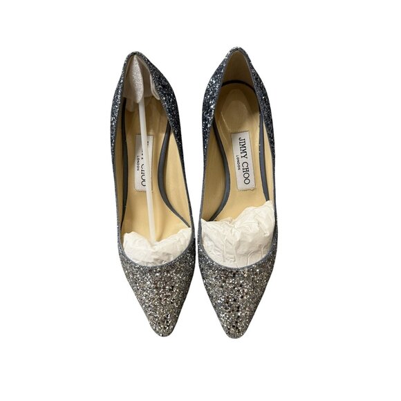 Jimmy Choo Glitter Pointed-Toe Heels Size 36 Made In Italy With Original Box & D - Picture 1 of 7